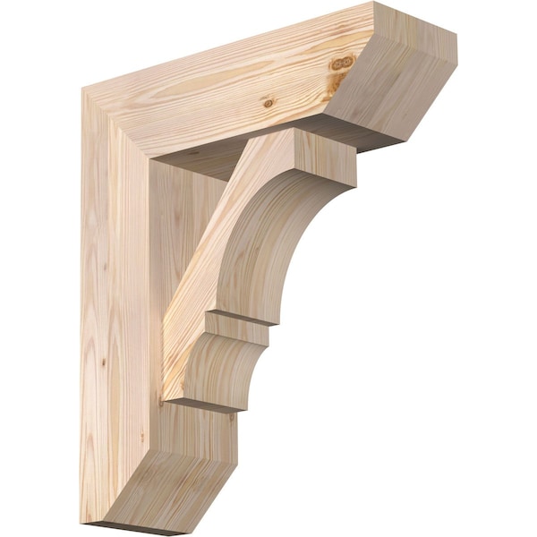 Ekena Millwork Balboa Slat Smooth Bracket w/ Offset Brace, Douglas Fir, 7 1/2"W x 22"D x 26"H BKT0806X22X26BOA06SDF - main